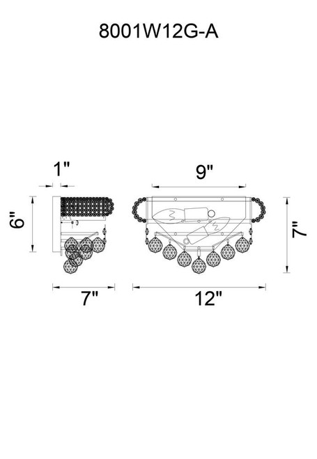 CWI Lighting Empire Wall Sconce, 2-Light, Chrome, 6"H (8001W12C-A 3066DWN) 