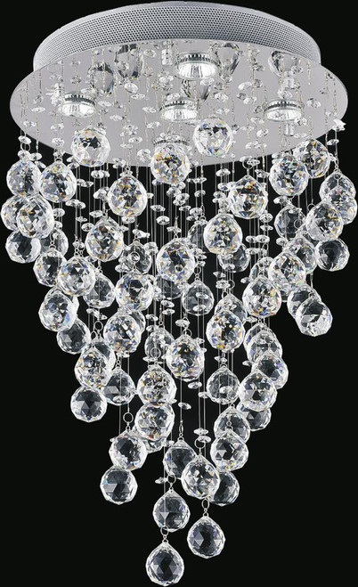 CWI Lighting Rain Drop Flush Mount, 5-Light, Chrome, 16"W (6601C16C 3060GE1) 