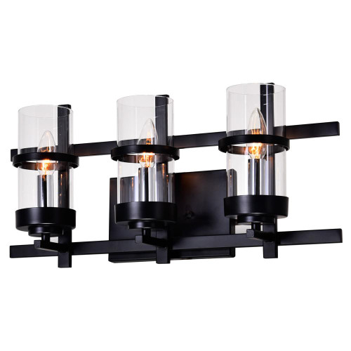 CWI Lighting Sierra Wall Sconce, 3-Light, Black, 10"H (9827W21-3-101 3063H4D) 