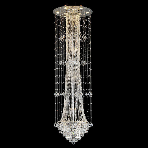 CWI Lighting Hallway Flush Mount, 32-Light, Chrome, 32"W (6627C32C 3060GG3) 