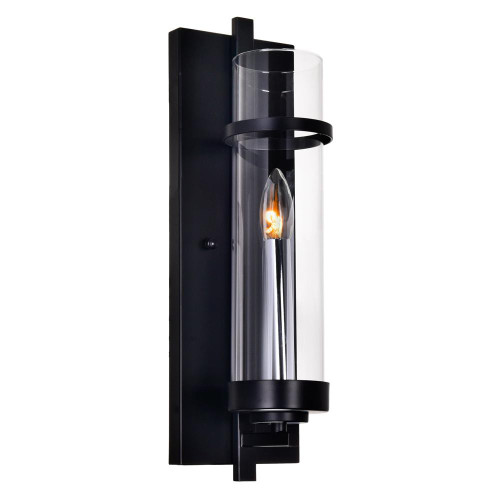 CWI Lighting Sierra Wall Sconce, 1-Light, Black, 17"H (9827W5-1-101 3063H4E) 
