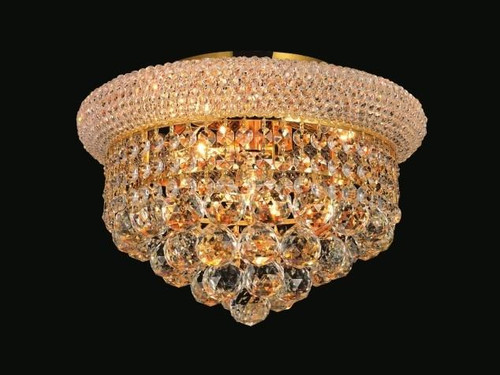 CWI Lighting Empire Flush Mount, 3-Light, Gold, 12"W (8001C12G 3060HCV) 