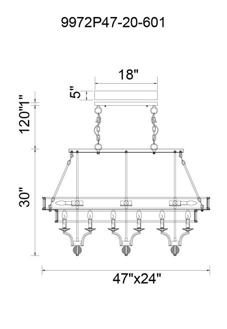 CWI Lighting Shalia 20 Light Linear Chandelier 