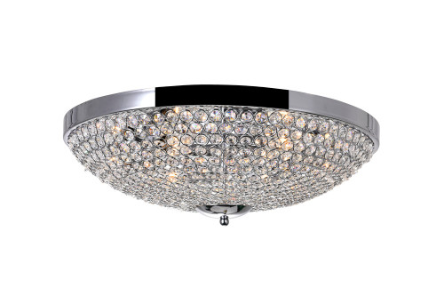 Globe Bowl Flush Mount, 6-Light, Chrome, 20"W (QS8357C20C 3063K11)