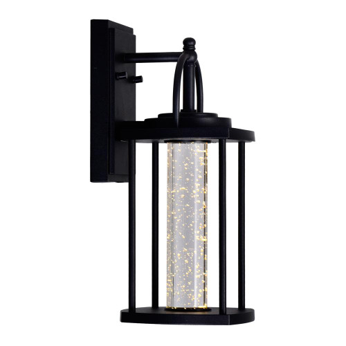 Greenwood Outdoor Wall Lantern, LED, Black, 13.9"H (0407W7-1-101 3069NAT)