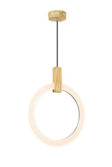 Anello Pendant, LED, White Oak, 16"W (1214P16-1-236 3069MDE)