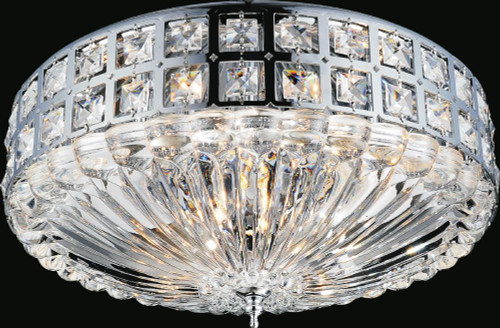 CWI Lighting Bloome Bowl Flush Mount, 6-Light, Chrome, 17"W (5039C17C 3066GVE) 