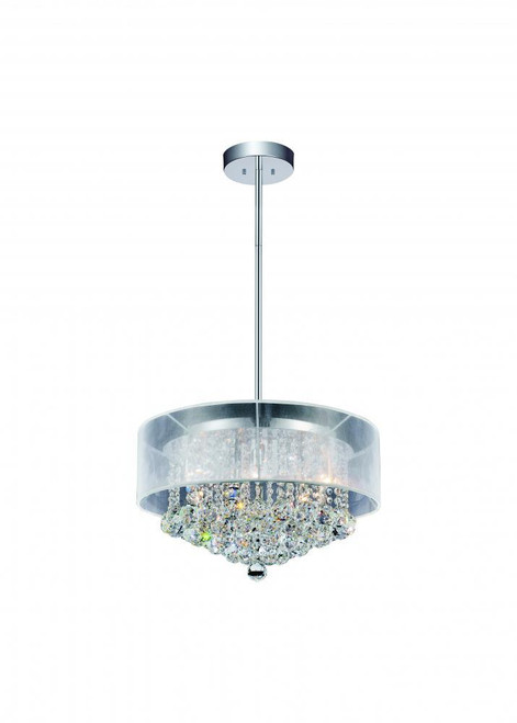 Radiant Drum Shade Chandelier, 9-Light, Chrome, 20"W (5062P20C (Clear + W) 305XCUJ)