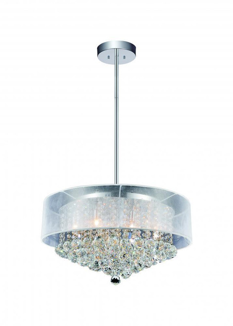 Radiant Drum Shade Chandelier, 12-Light, Chrome, 24"W (5062P24C (Clear + W) 305XCUQ)