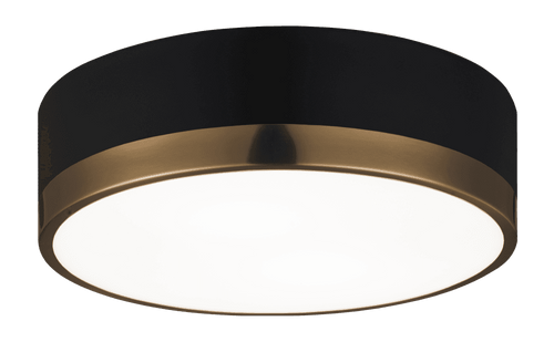 Matteo Lighting Trydor Flush Mount, 2-Light, Black, 12"W (M14302BKAG 305XM11) 