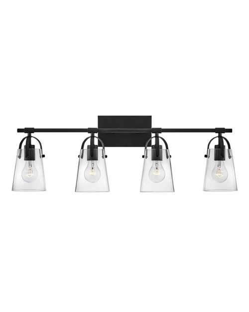 Foster Bath Vanity Light, 4-Light, Black, 31.75"W (5134BK 9Q4KN)
