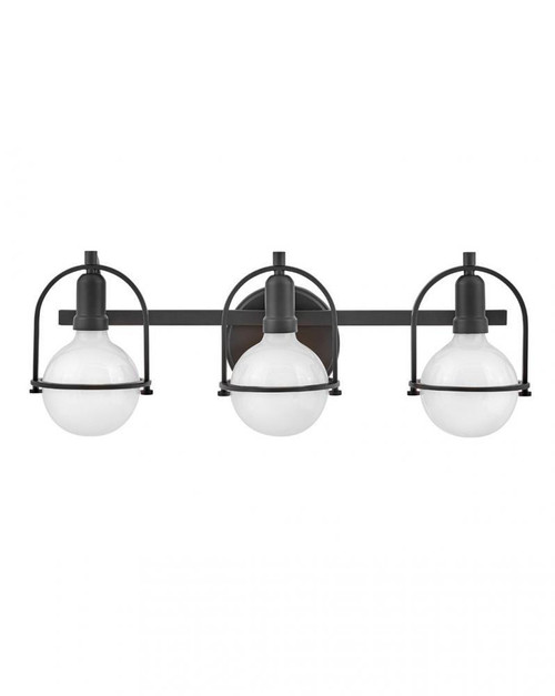 Hinkley Somerset Bath Vanity Light, 3-Light, Black, 25"W (53773BK 9Q4L7) 