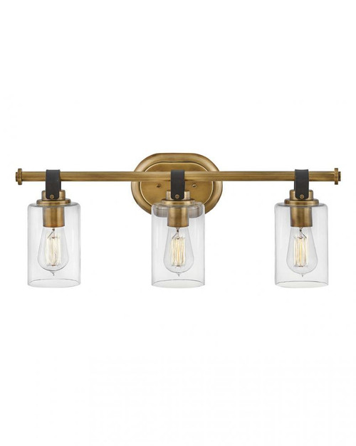 Hinkley Halstead Bath Vanity Light, 3-Light, Heritage Brass, 24"W (52883HB 9Q4L0) 