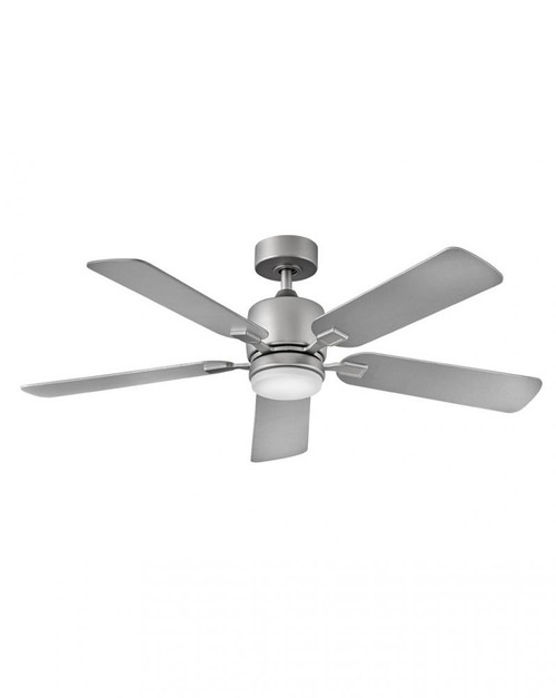 Afton Ceiling Fan, 5-Blade, 1-Light, LED, Satin Steel, Matte Black Blades, 52"W (903552FSS-LIA 9Q6LA)
