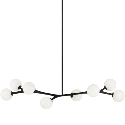Rami Linear Suspension, 8-Light, Black, 54.9"W (C81508BKOP 305XPXA)