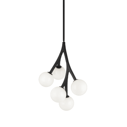 Matteo Lighting Rami Pendant, 5-Light, Black, 24.40"H (C81505BKOP 305XP12) 