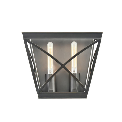 Alora Lighting Lattice Bathroom Vanity Light, 2-Light, Urban Bronze, 11.63"W 