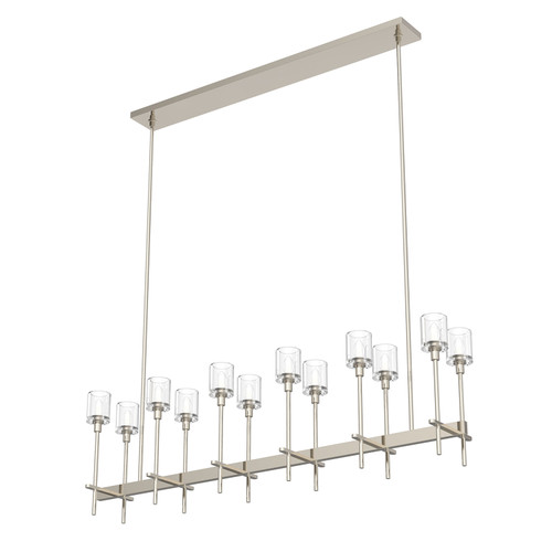 Salita Linear Chandelier, 12-Light, Polished Nickel, Clear Crystal, 55.5"L LP314312PNCC