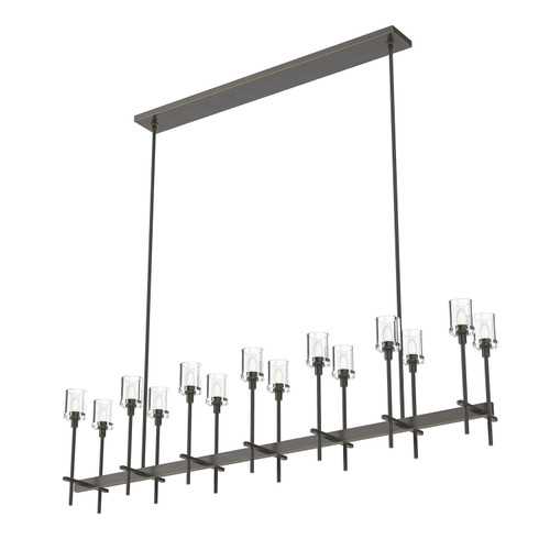 Salita Linear Chandelier, 14-Light, Urban Bronze, Clear Crystal, 66.25"L LP314314UBCC