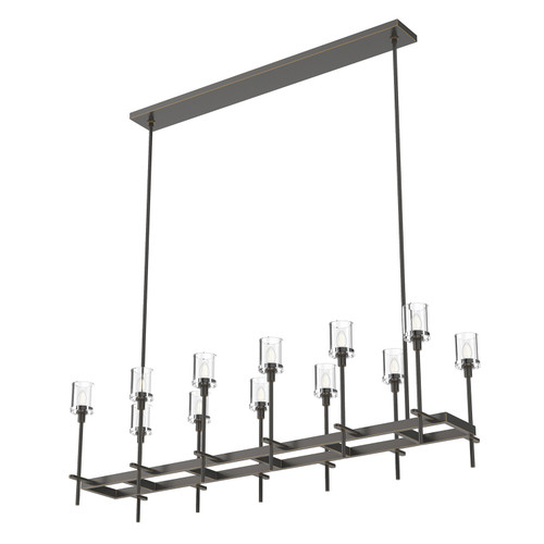 Salita Linear Chandelier, 12-Light, Urban Bronze, Clear Crystal, 55.63"L LP314366UBCC