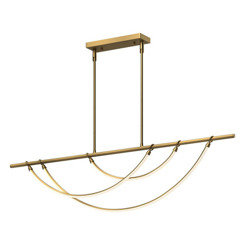 Alora Lighting Aryas Linear Chandelier, 1-Light, LED, Vintage Brass, 60"L 