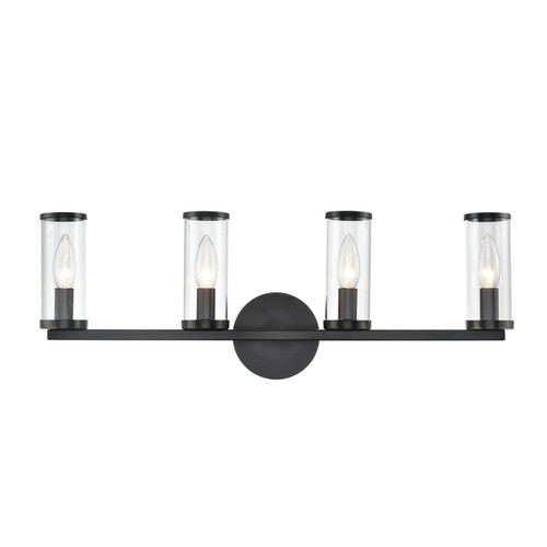 Alora Lighting Revolve Bathroom Vanity Light, 4-Light, Urban Bronze, Clear Glass, 25"W WV309044UBCG
