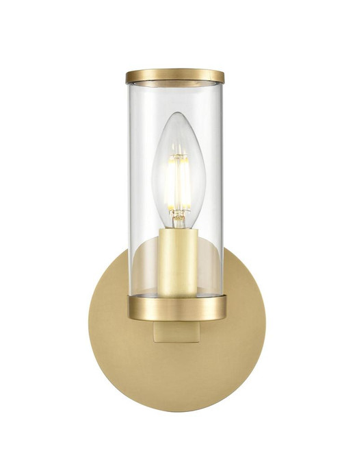 Alora Lighting Revolve Wall Sconce, 1-Light, Natural Brass, Clear Glass, 8.63"H 