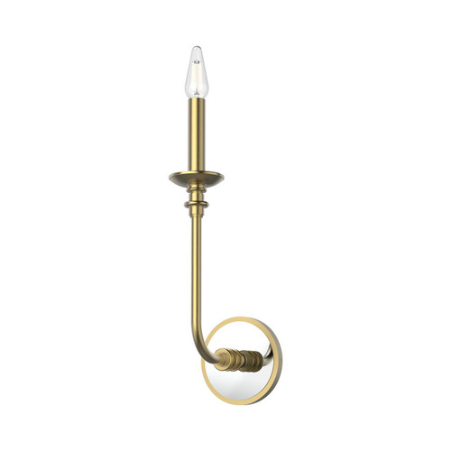 Alora Lighting Peabody Wall Sconce, 1-Light, Vintage Brass, 14.88"H 