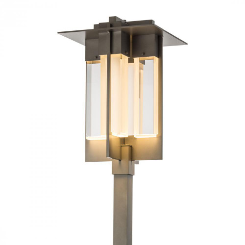 Hubbardton Forge Axis Outdoor Post Light, 4-Light, Coastal Burnished Steel, Clear Glass, 27.5"H (346410-SKT-78-ZM0616 4T1G22) 