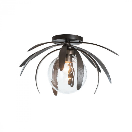 Hubbardton Forge Dahlia Semi-Flush Mount, 1-Light, Dark Smoke, Water Glass, 21.3"W (124350-SKT-07-LL0631 52YPF9) 