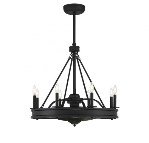 Savoy House Lyon Fandelier, 8-Light, Matte Black, 30"W (39-FD-124-89 AHUYK) 