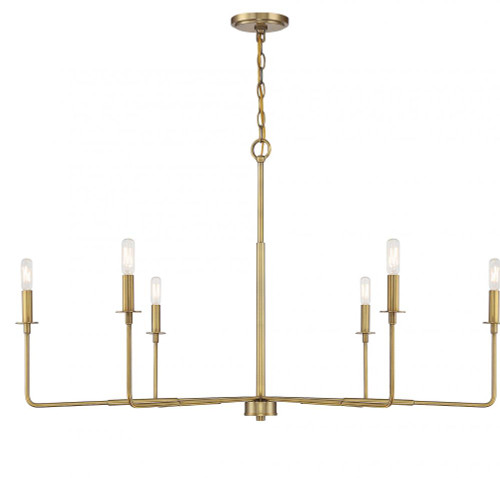 Salerno Chandelier, 6-Light, Warm Brass, 42"W (1-2221-6-322 AHVZH)