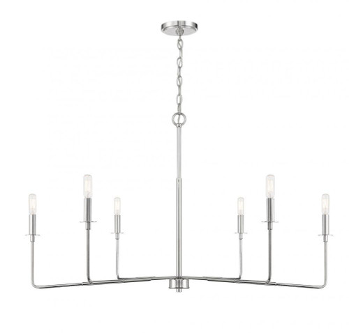 Savoy House Salerno Chandelier, 6-Light, Polished Nickel, 42"W (1-2221-6-109 AHVZJ) 