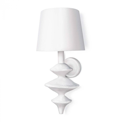 Regina Andrew Hope Wall Sconce, 1-Light, White, Linen Shade, 21"H (15-1140 50501T3) 