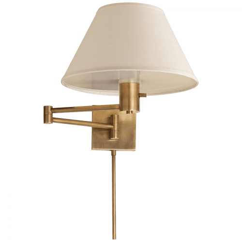Visual Comfort & Co. Signature Collection Classic Swing Arm Wall Lamp with Plug, 1-Light, Hand-Rubbed Antique Brass, 11"H (92000D HAB-L 22KM5) 
