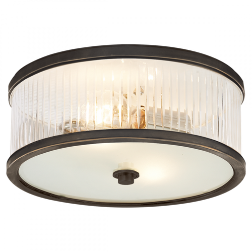 Randolph Flush Mount, 2-Light, Bronze, Frosted Glass, 14"W (AH 4201BZ-FG 2FV5T)