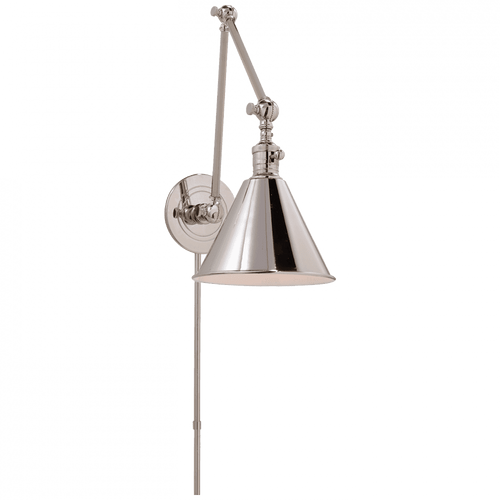 Visual Comfort & Co. Signature Collection Boston Library Wall Sconce, 1-Light, Polished Nickel, 16"H (SL 2923PN 28VU0) 