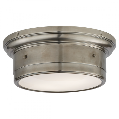 Siena Flush Mount, 2-Light, Antique Nickel, White Glass, 11.75"W (SS 4015AN-WG 2CRLQ)