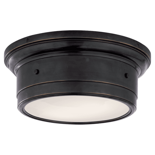 Visual Comfort & Co. Signature Collection Siena Flush Mount, 2-Light, Bronze, White Glass, 11.75"W (SS 4015BZ-WG 2CRLR) 