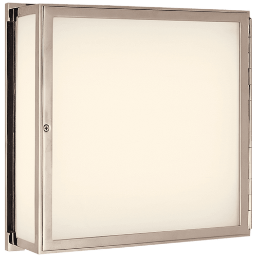 Visual Comfort & Co. Signature Collection Mercer Bathroom Wall Sconce, 2-Light, Polished Nickel, White Glass, 12"H (TOB 2004PN 2CTL5) 