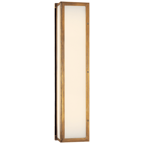 Visual Comfort & Co. Signature Collection Mercer Bathroom Wall Sconce, 3-Light, Hand-Rubbed Antique Brass, White Glass, 24"H (TOB 2005HAB 2CUGD) 
