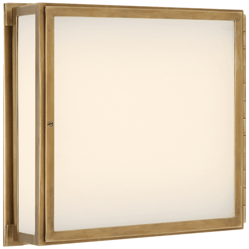 Visual Comfort & Co. Signature Collection Mercer Bathroom Wall Sconce, 2-Light, Hand-Rubbed Antique Brass, White Glass, 12"H (TOB 2004HAB 2CTL4) 