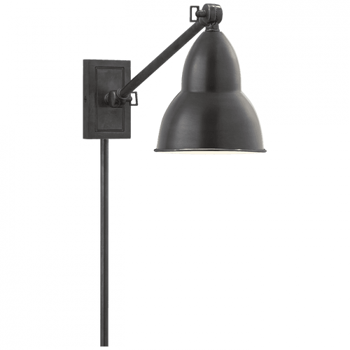 Visual Comfort & Co. Signature Collection French Library Wall Sconce With Plug, 1-Light, Bronze, 19"H (S 2601BZ 2FZ2V) 