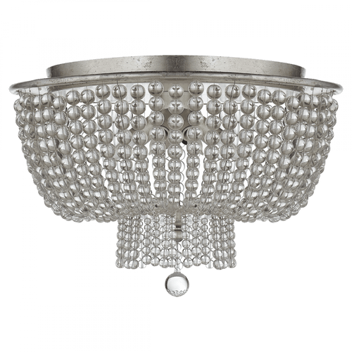 Visual Comfort & Co. Signature Collection Jacqueline Flush Mount, 4-Light, Burnished Silver Leaf, Clear Glass, 18"W (ARN 4102BSL-CG 2K1RT) 
