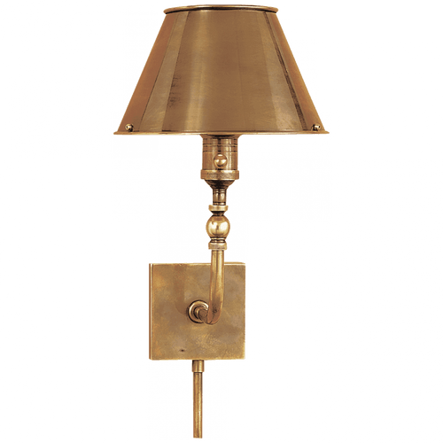 Visual Comfort & Co. Signature Collection Swivel Head Wall Sconce, 1-Light, Hand-Rubbed Antique Brass, Antique Brass Shade, 14"H (S 2650HAB-HAB 2FZ29) 