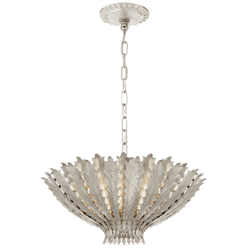 Visual Comfort & Co. Signature Collection Hampton Chandelier, 3-Light, Burnished Silver Leaf, 19.5"W (ARN 5001BSL 2K1R1) 