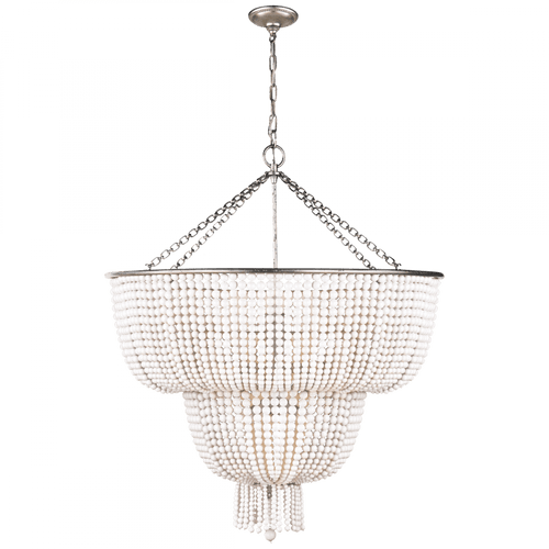 Visual Comfort & Co. Signature Collection Jacqueline Chandelier, 12-Light, Burnished Silver Leaf, 32.25"W (ARN 5104BSL-WG 2MWJE) 