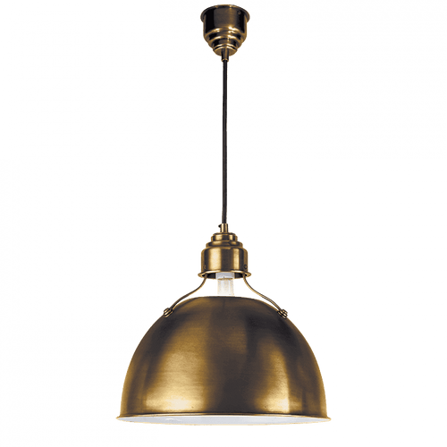 Visual Comfort & Co. Signature Collection Eugene Pendant, 1-Light, Hand-Rubbed Antique Brass, 15.5"W (TOB 5013HAB 2D0AZ) 
