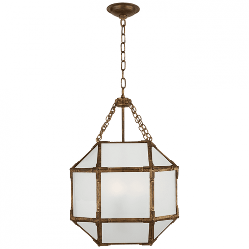Visual Comfort & Co. Signature Collection Morris Pendant, 3-Light, Gilded Iron, Frosted Glass, 13.5"W (SK 5008GI-FG 2FW72) 