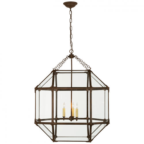 Visual Comfort & Co. Signature Collection Morris Lantern Pendant, 3-Light, Antique Zinc, Clear Glass, 23.25"W (SK 5010AZ-CG 28TTP) 